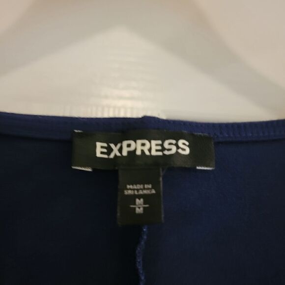 Express Deep V-Neck Ruffle Hem Fit And Flare Dress Size Medium - Picture 4 of 6